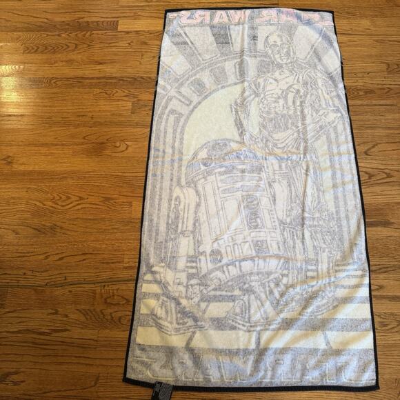 Vintage Star Wars Beach Towel 1996 George Lucas R2-D2 C-3PO Science Fiction 90's - Picture 6 of 10